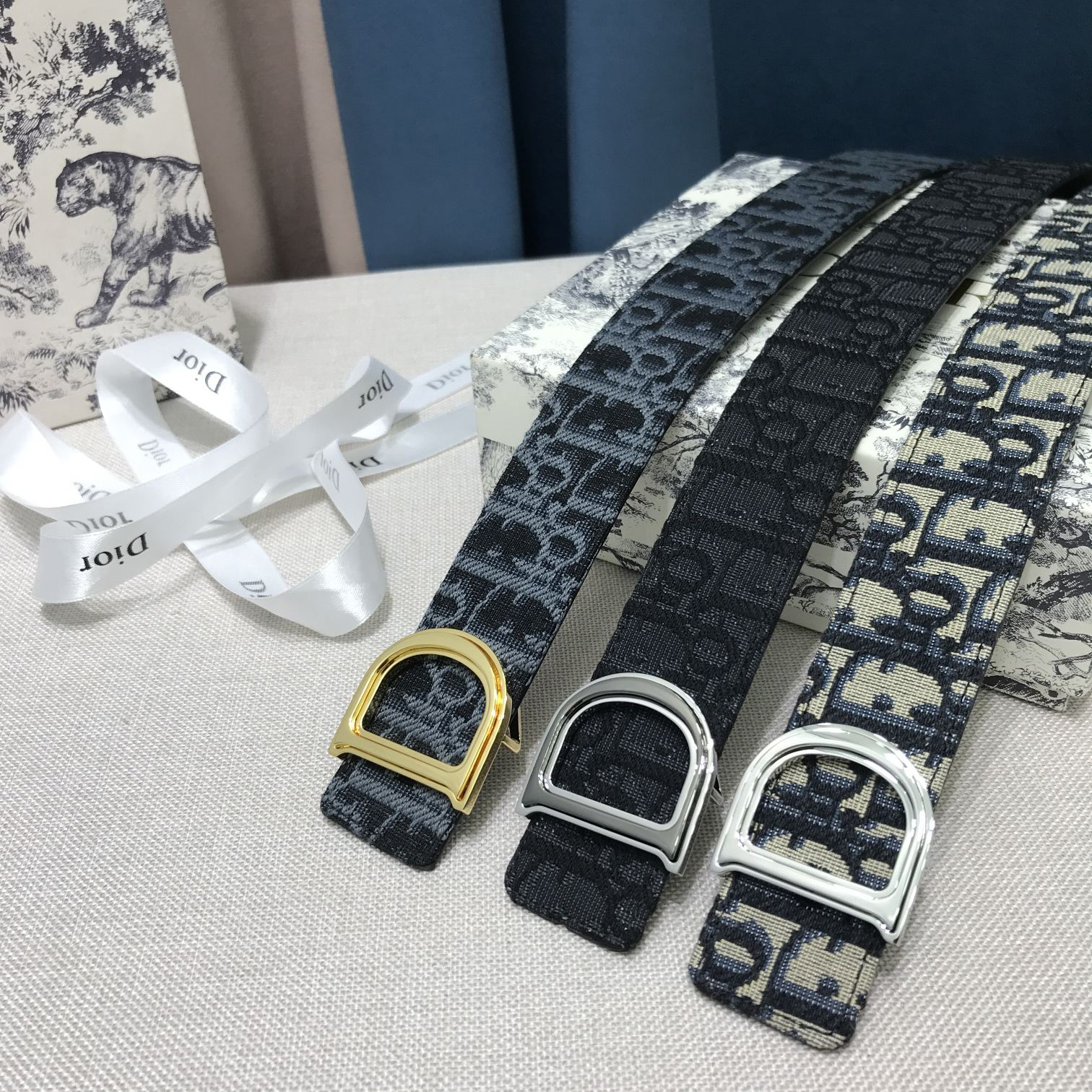 Dior Leather Belt With 'D' Buckle - FashionPlug