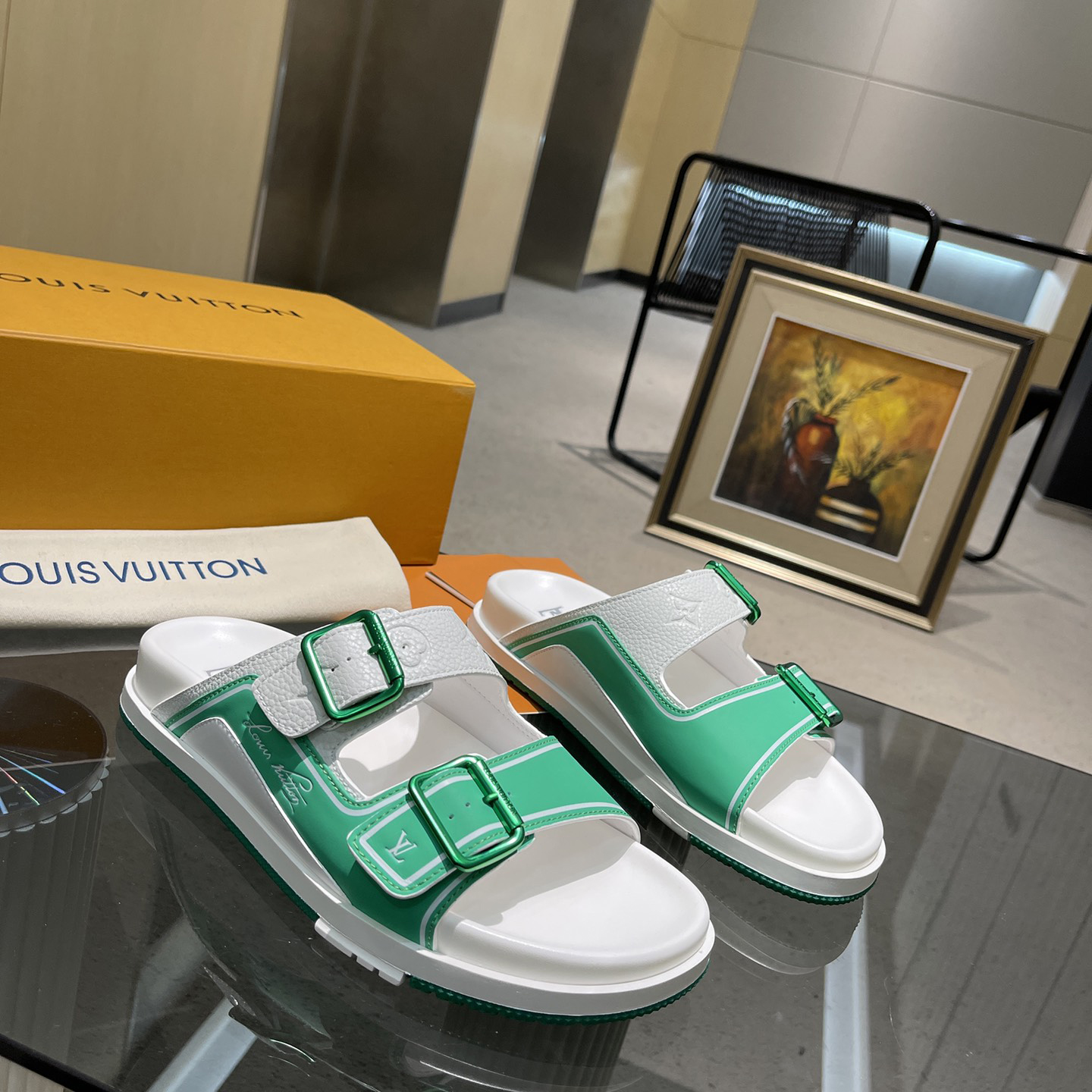 Louis Vuitton Men's Trainer Slippers - FashionPlug