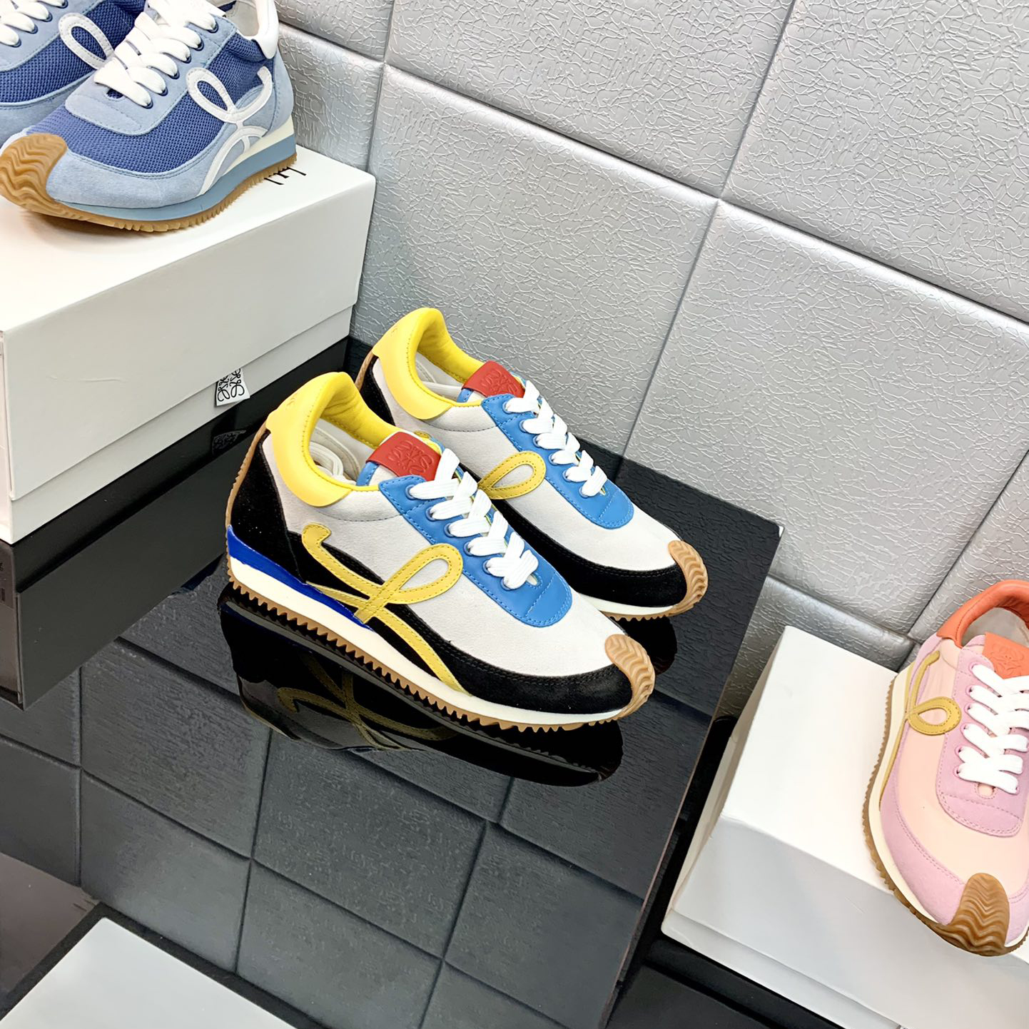 Loewe Flow Runner In Technical Mesh And Suede - FashionPlug