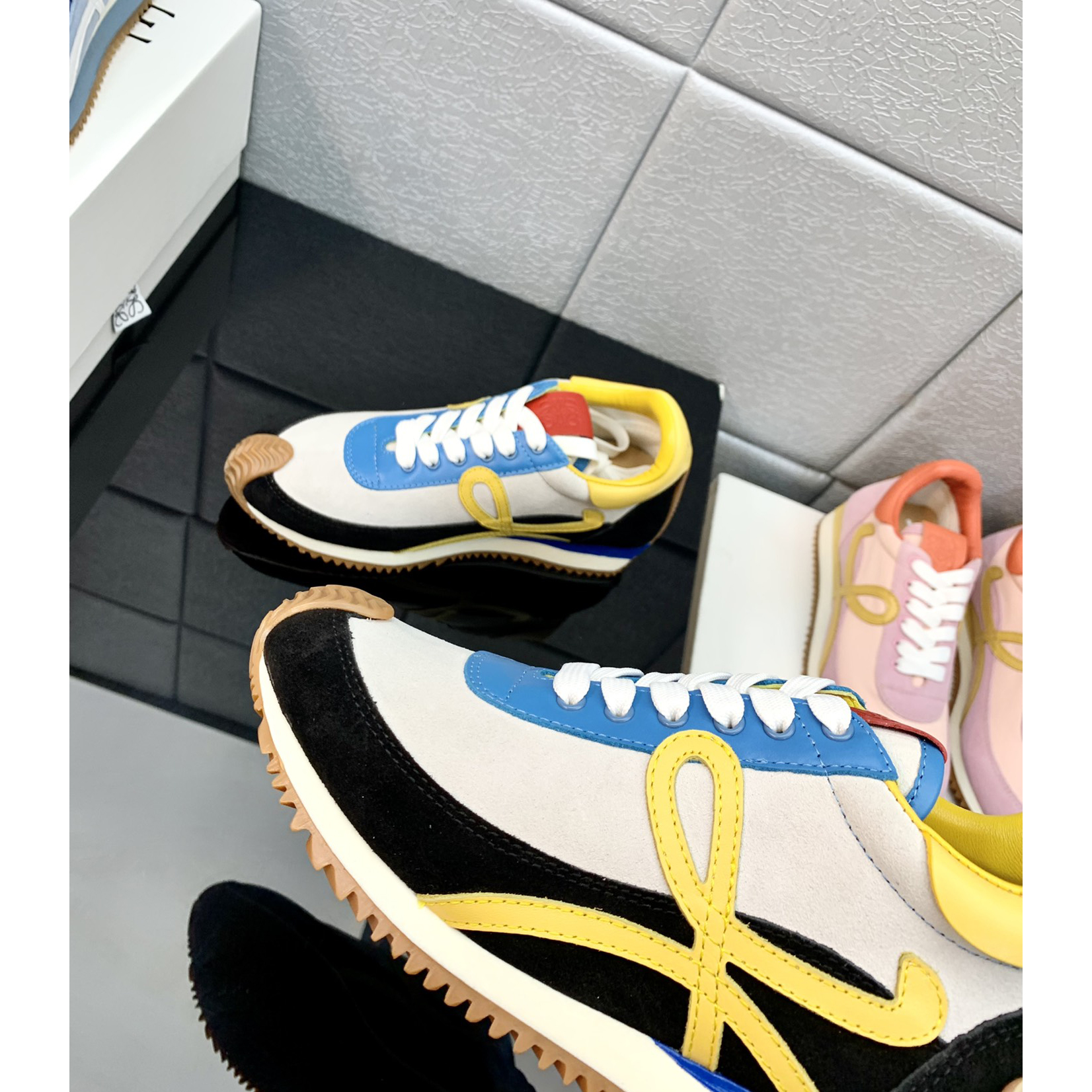 Loewe Flow Runner In Technical Mesh And Suede - FashionPlug