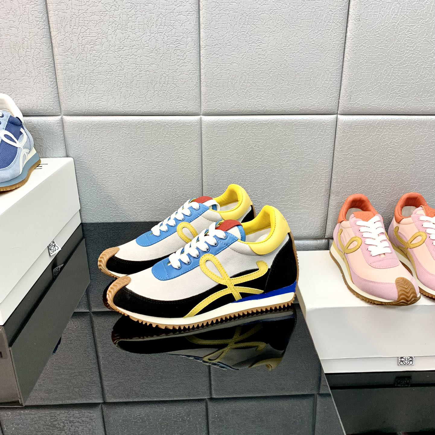 Loewe Flow Runner In Technical Mesh And Suede - FashionPlug