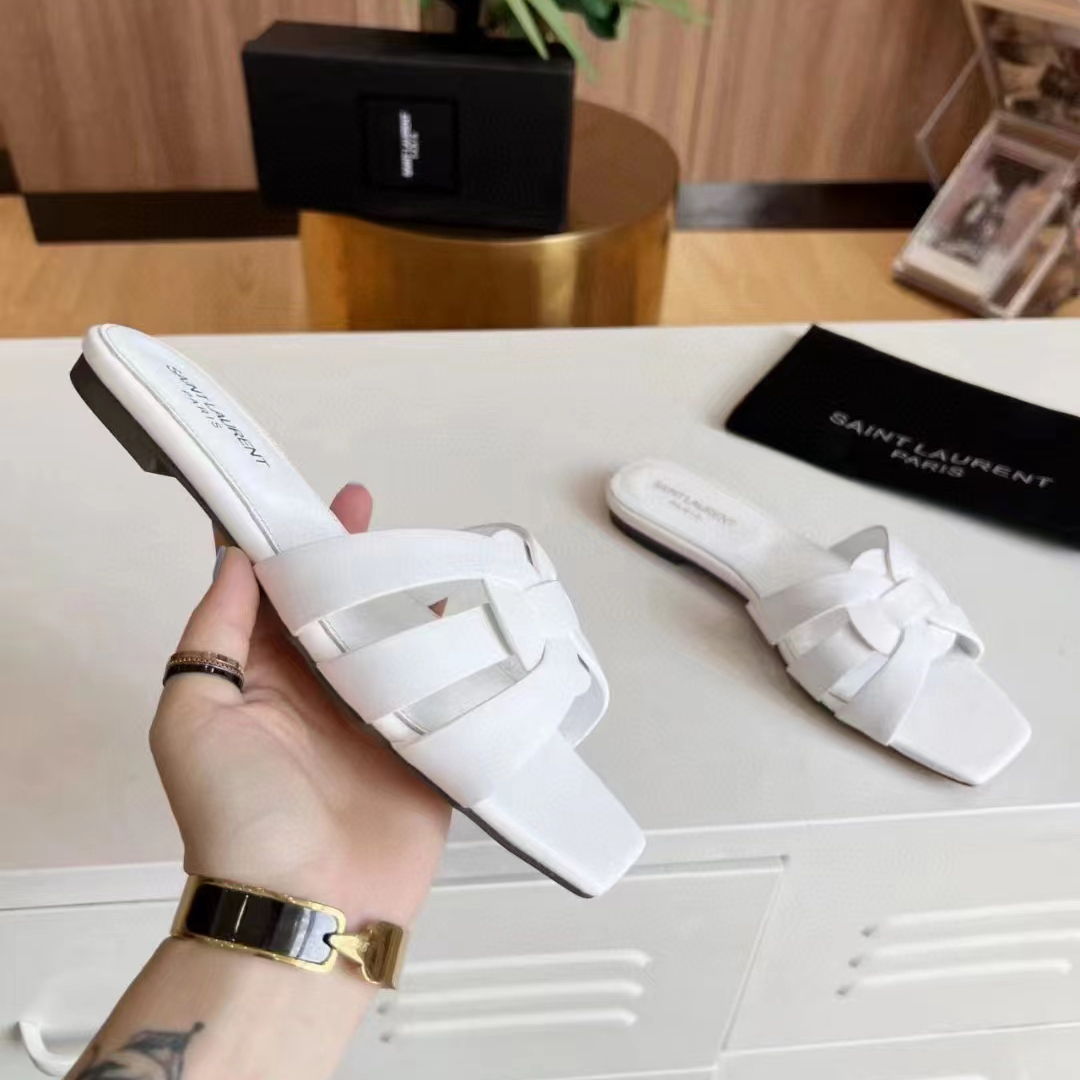 Saint Laurent Tribute Intertwing-Strap Sandals - FashionPlug