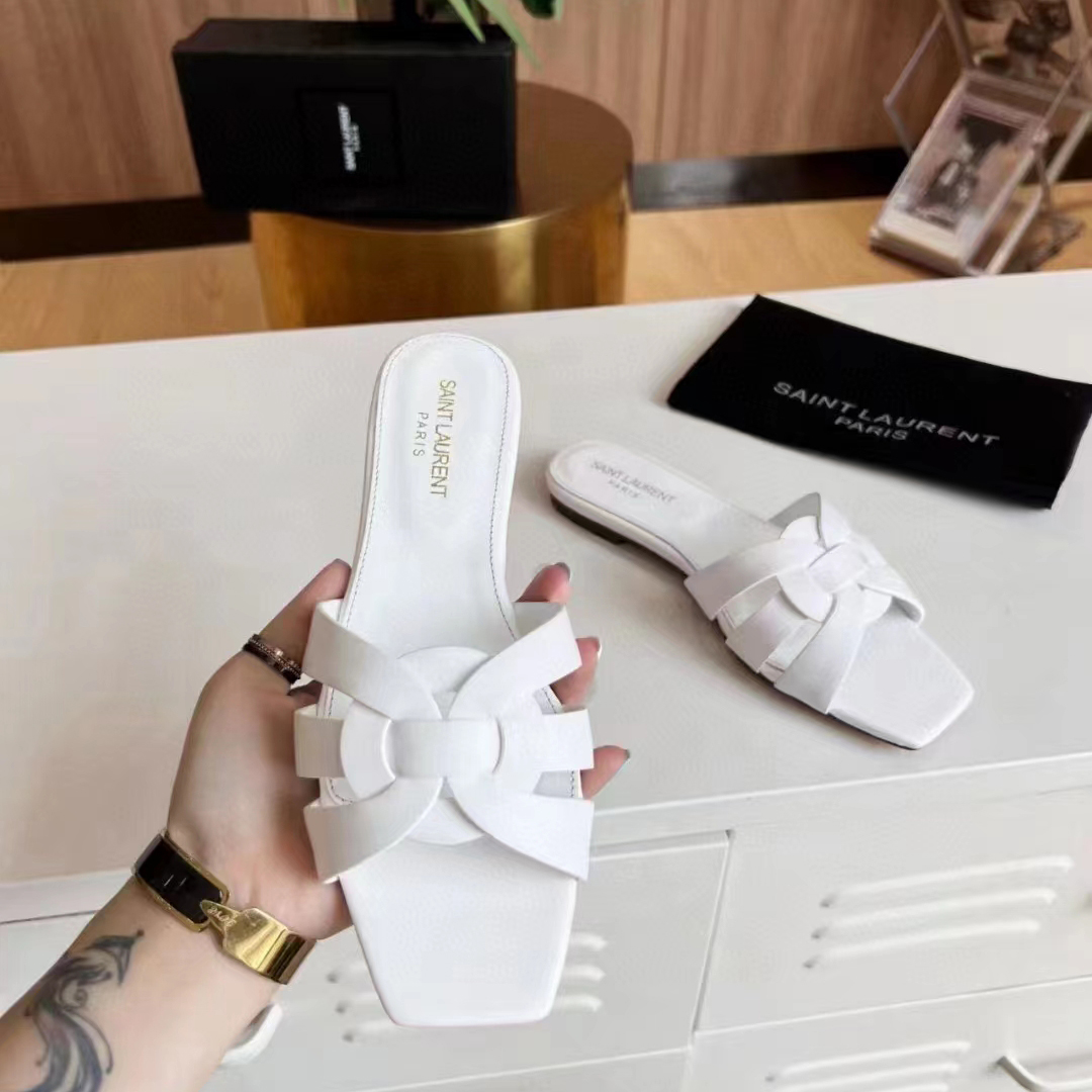 Saint Laurent Tribute Intertwing-Strap Sandals - FashionPlug