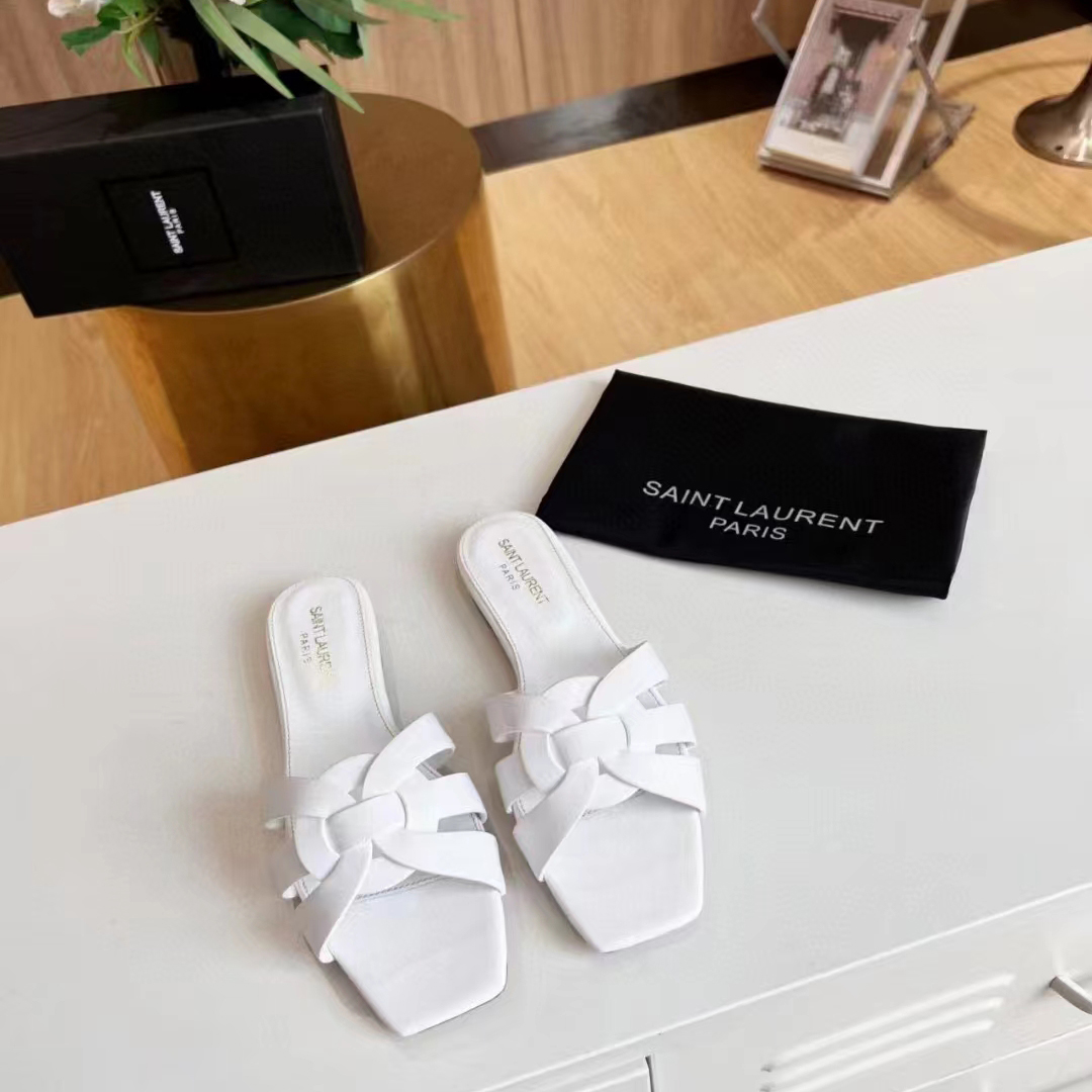 Saint Laurent Tribute Intertwing-Strap Sandals - FashionPlug