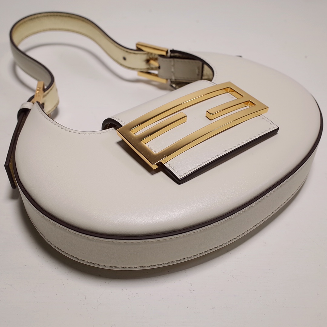 Fendi Cookie White Leather Mini Handbag（22-17.5-4.5cm） - FashionPlug