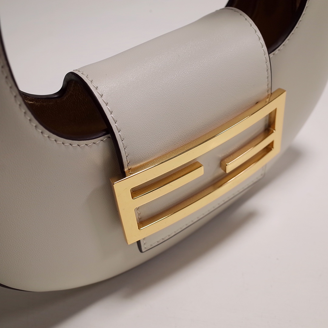 Fendi Cookie White Leather Mini Handbag（22-17.5-4.5cm） - FashionPlug