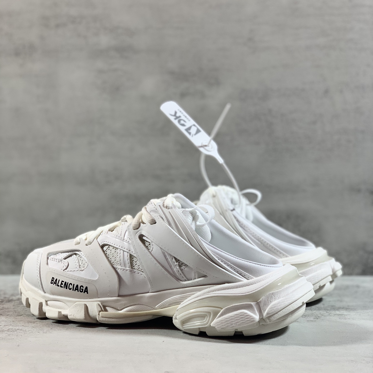 Balenciaga Track Mule In White - FashionPlug