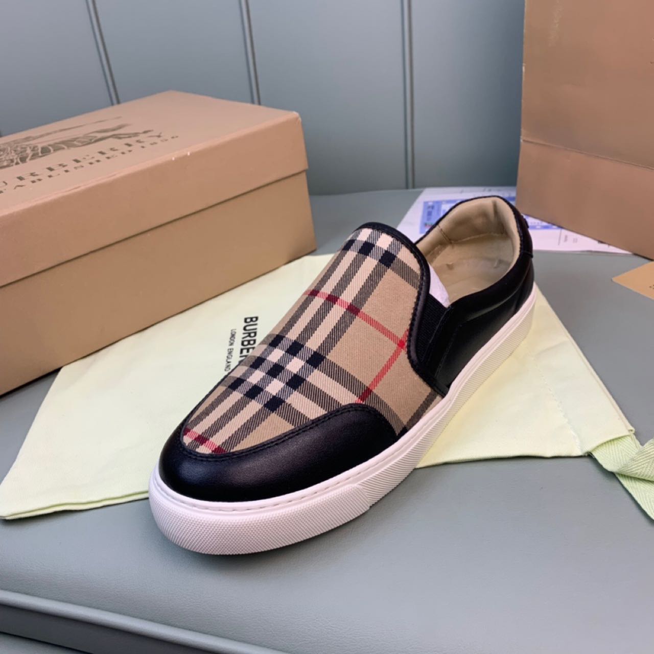 Burberry Vintage Check Loafers   - FashionPlug