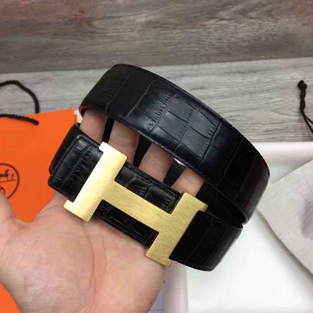 Hermes Black Leather Belt - FashionPlug