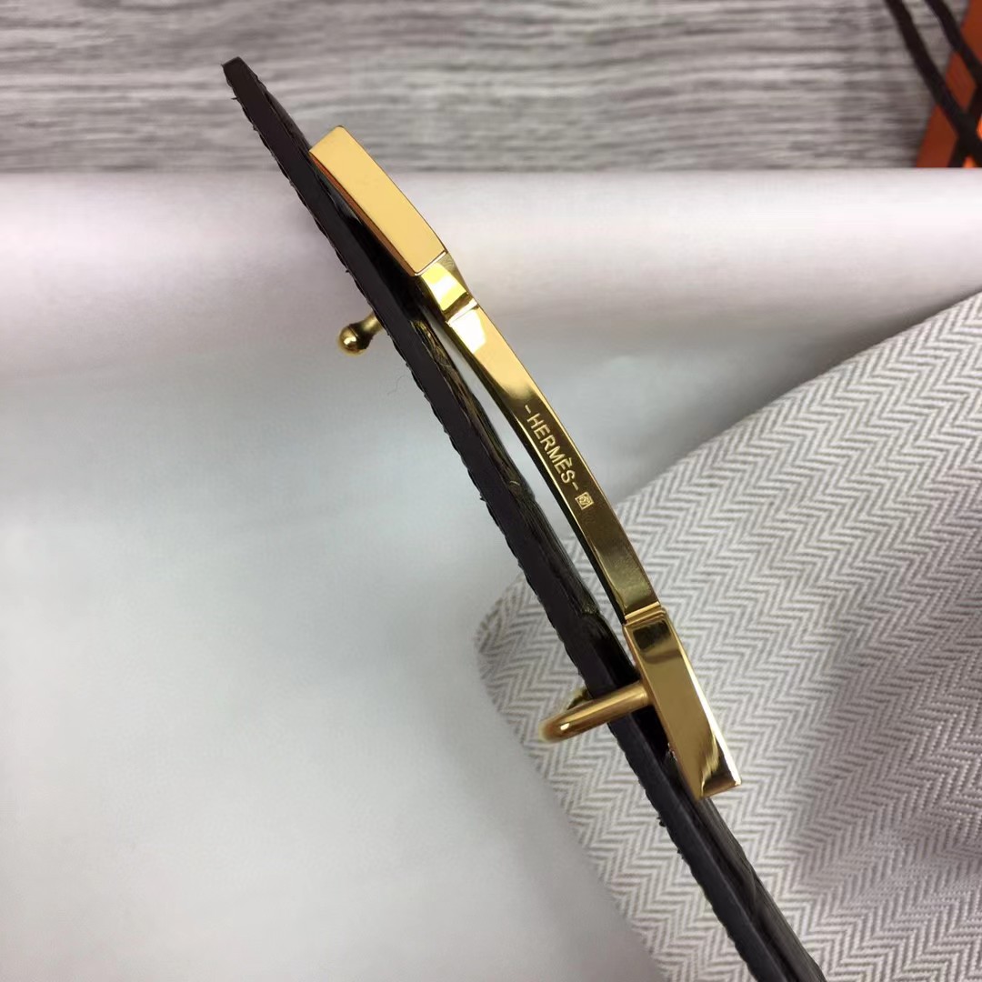 Hermes Black Leather Belt - FashionPlug