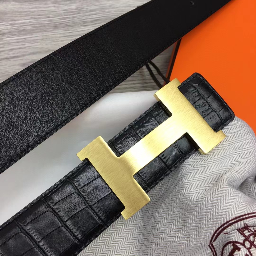 Hermes Black Leather Belt - FashionPlug
