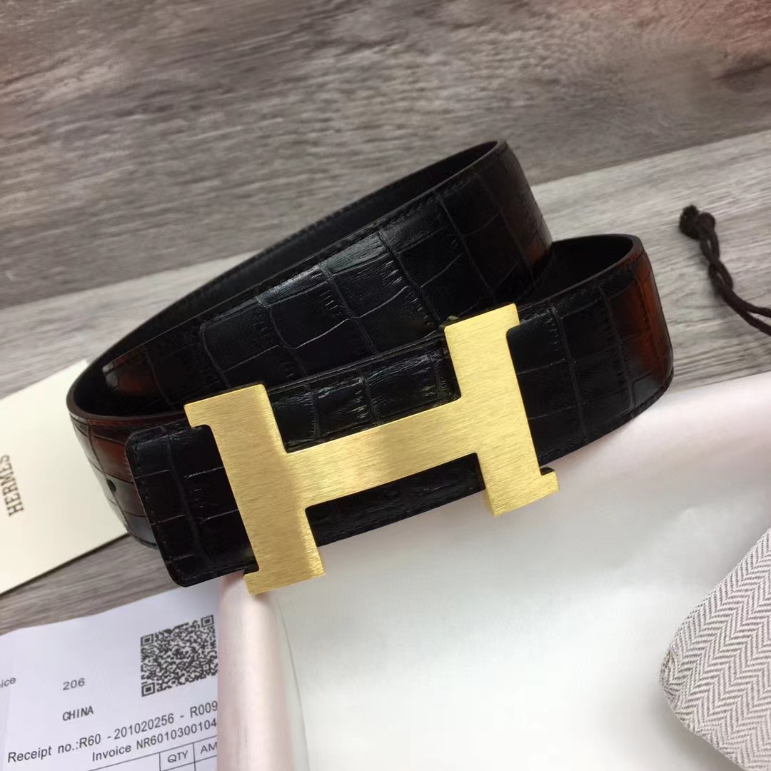 Hermes Black Leather Belt - FashionPlug