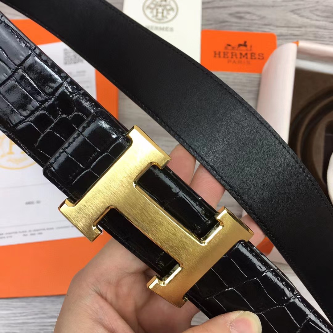 Hermes Black Leather Belt - FashionPlug
