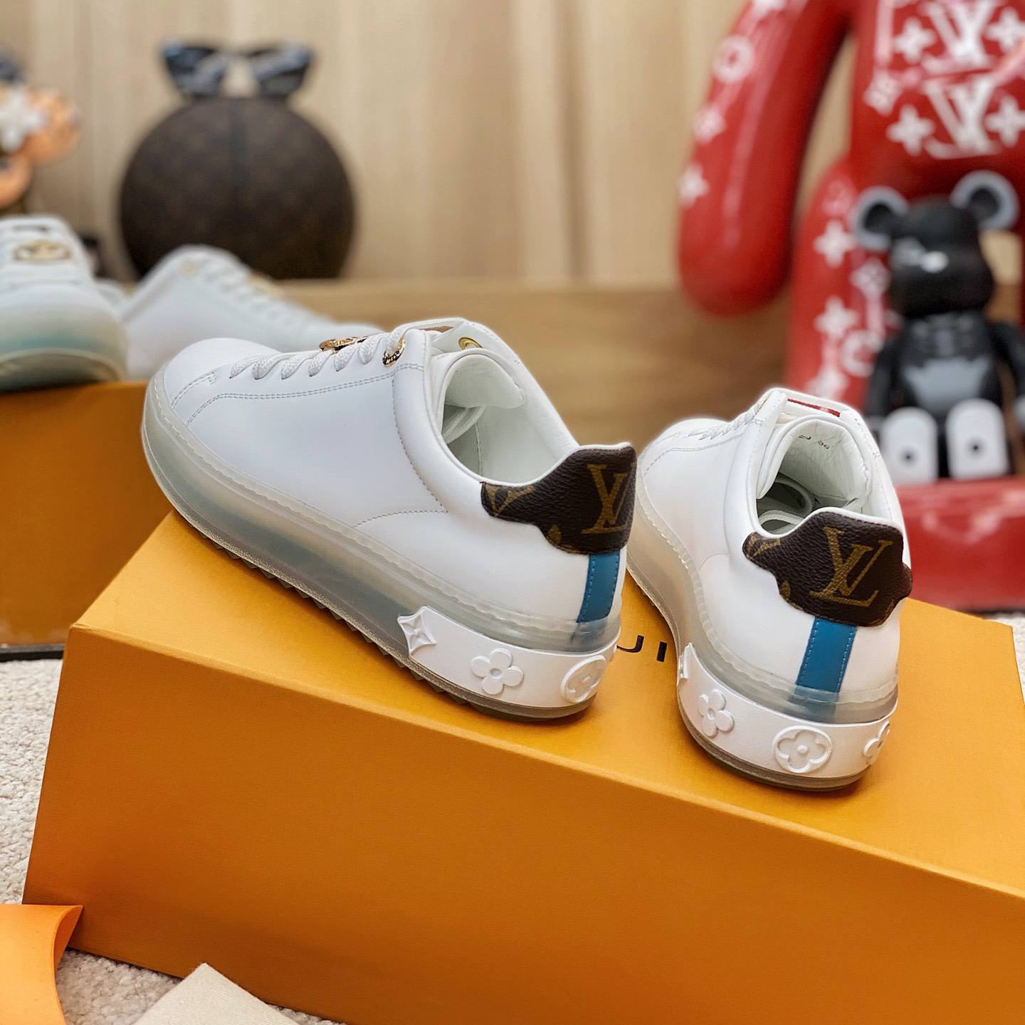 Louis Vuitton Logo Transparent Sole Sneaker  - FashionPlug