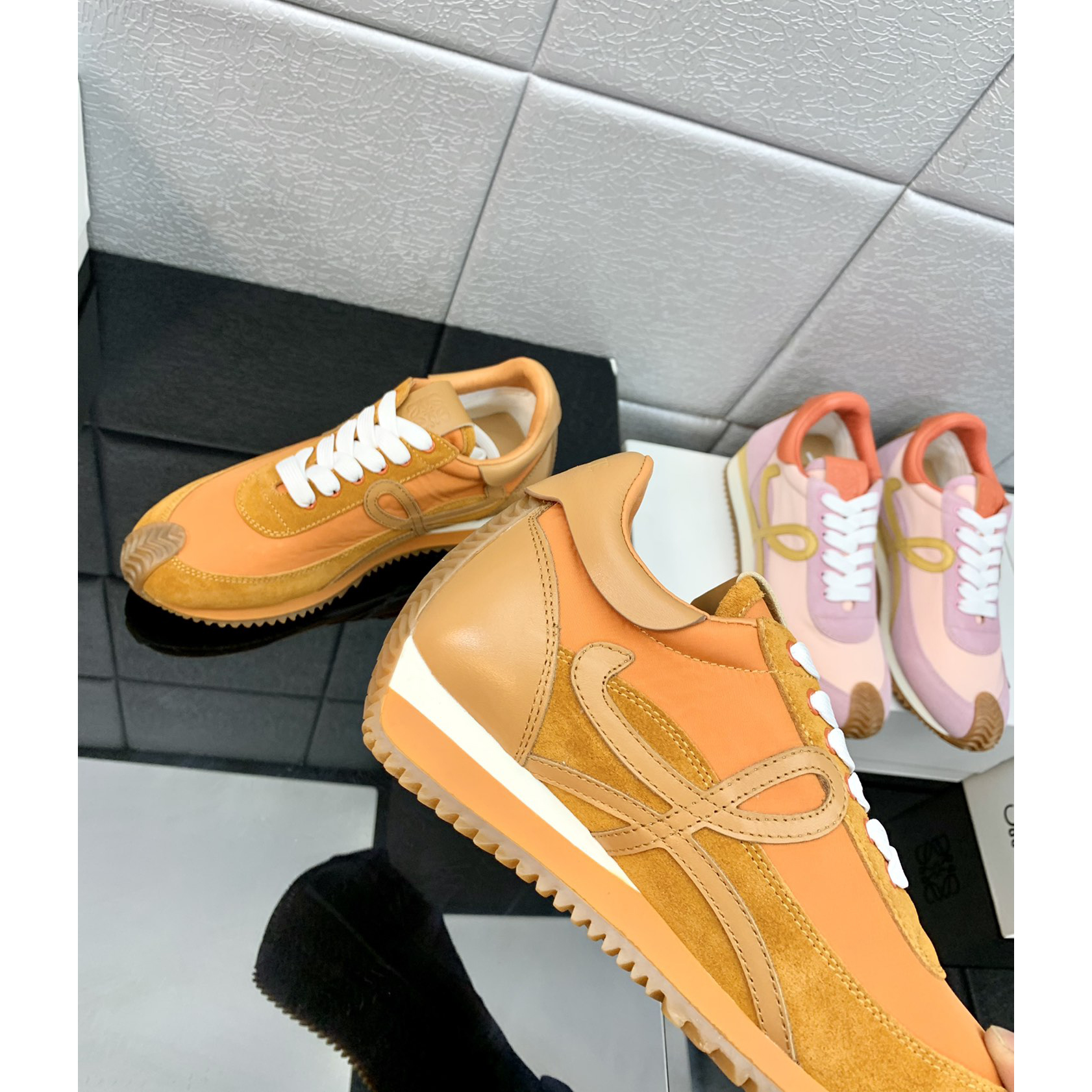 Loewe Flow Runner In Technical Mesh And Suede - FashionPlug