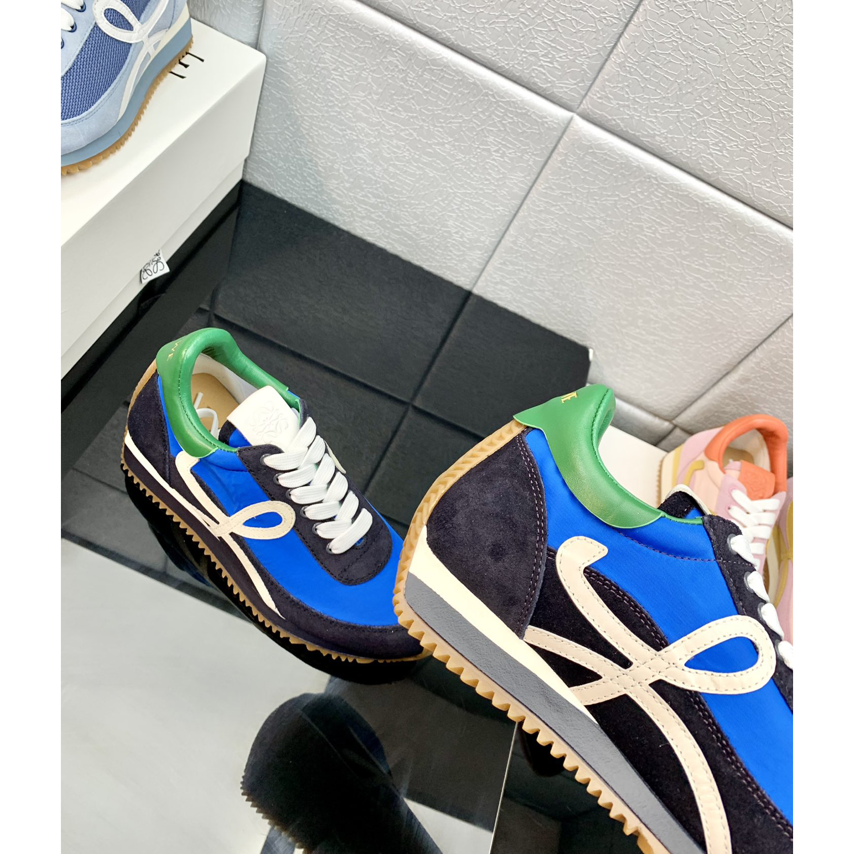 Loewe Flow Runner In Technical Mesh And Suede - FashionPlug