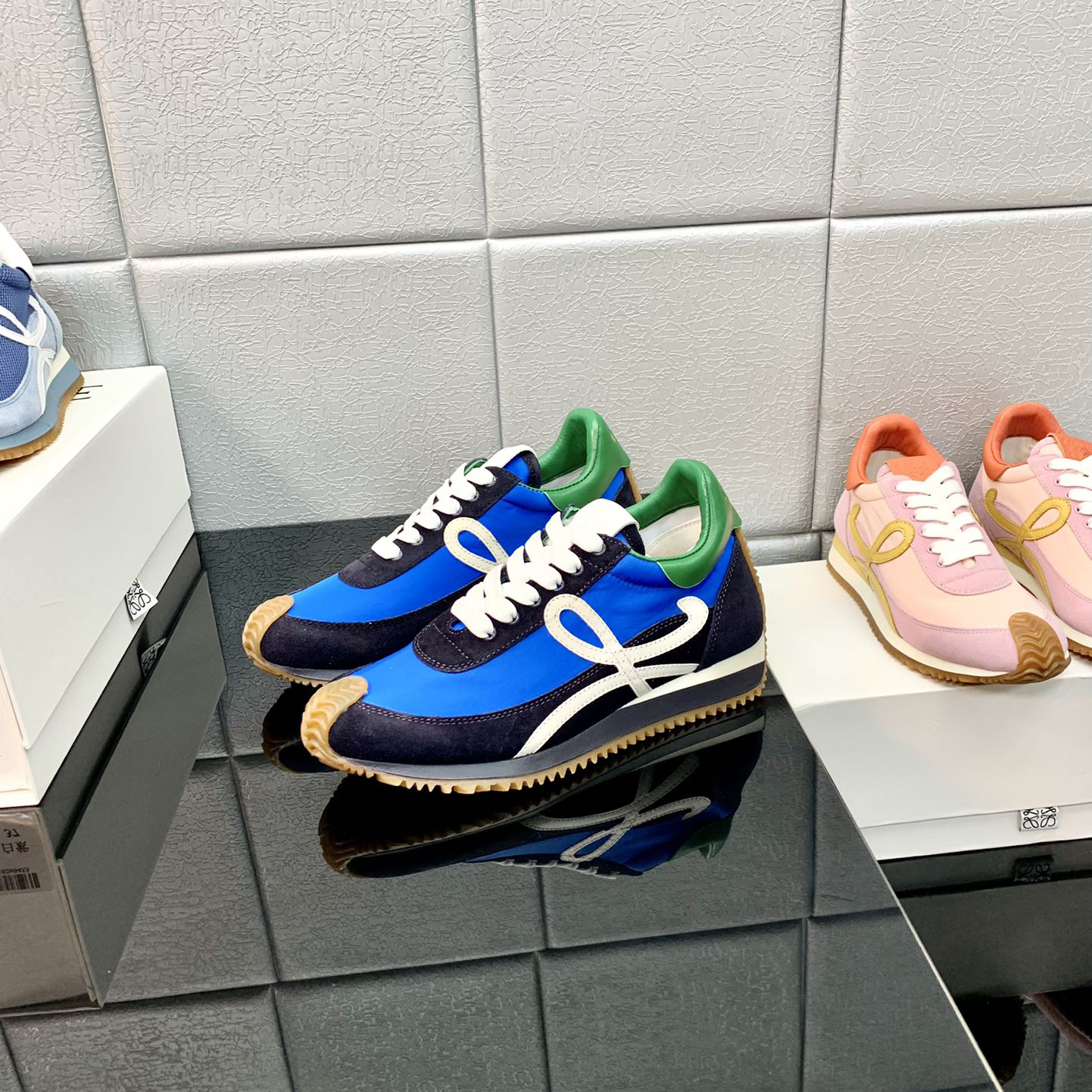 Loewe Flow Runner In Technical Mesh And Suede - FashionPlug