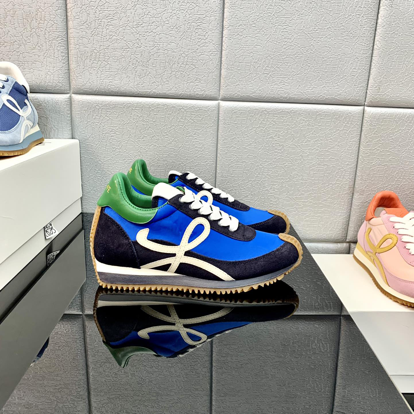 Loewe Flow Runner In Technical Mesh And Suede - FashionPlug