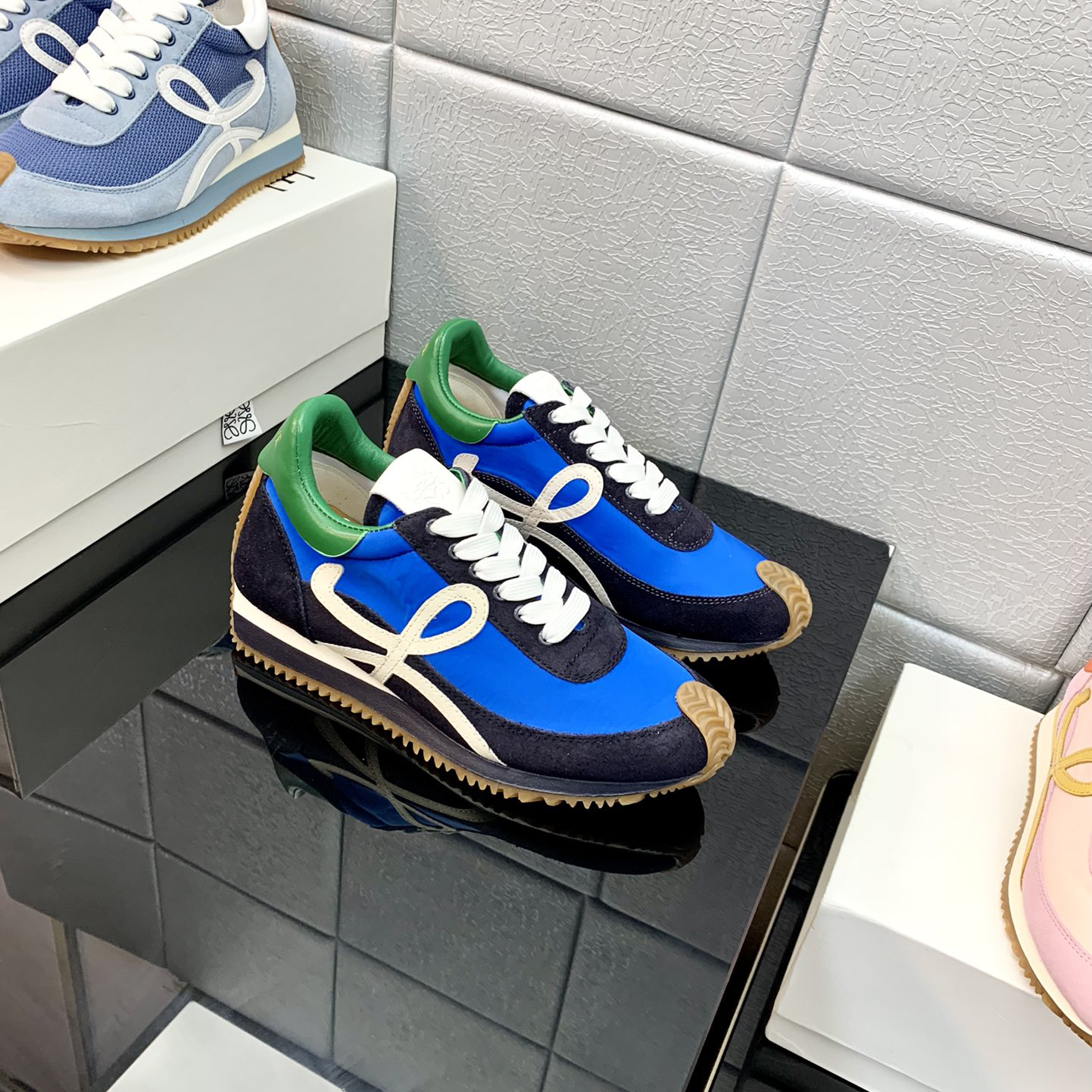 Loewe Flow Runner In Technical Mesh And Suede - FashionPlug