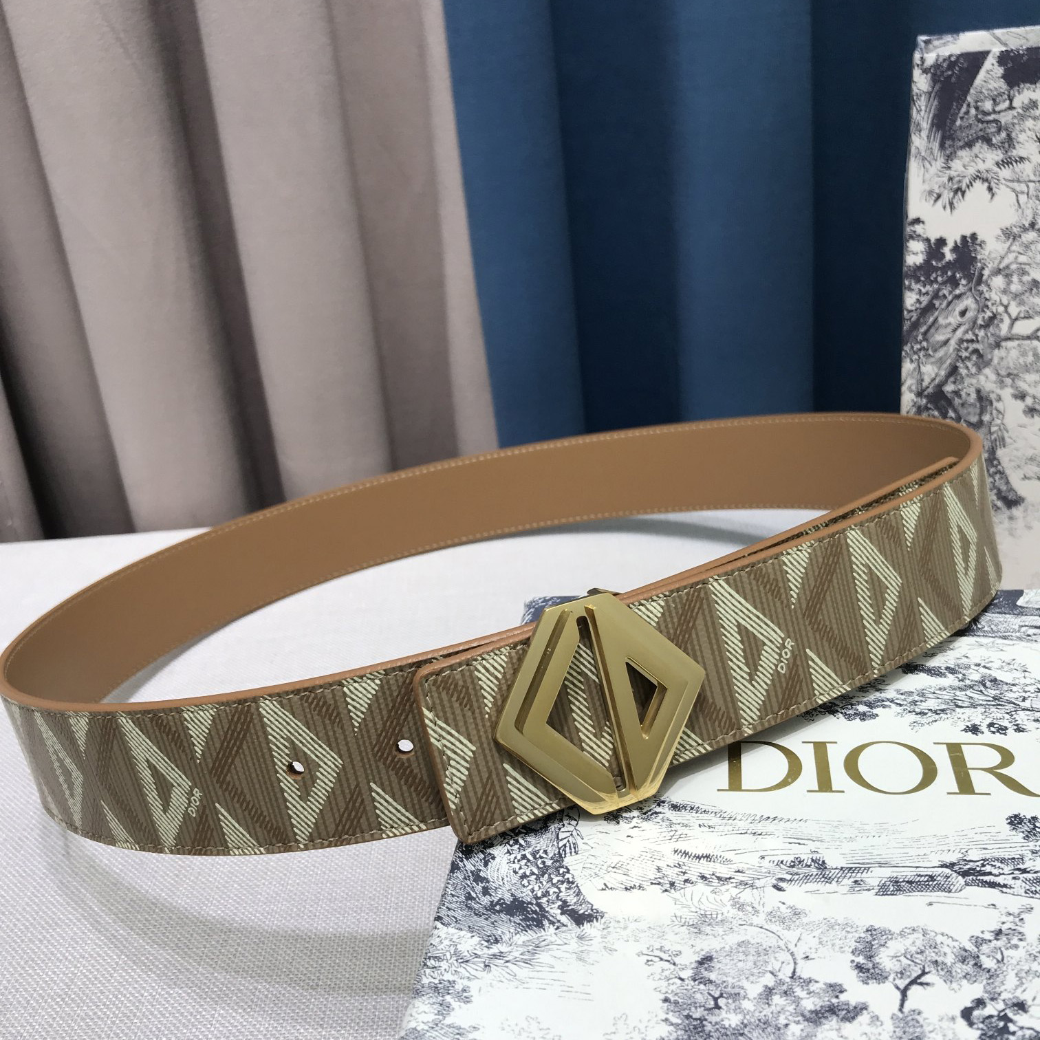 Dior CD Diamond Print  35mm Reversible Belt  - FashionPlug