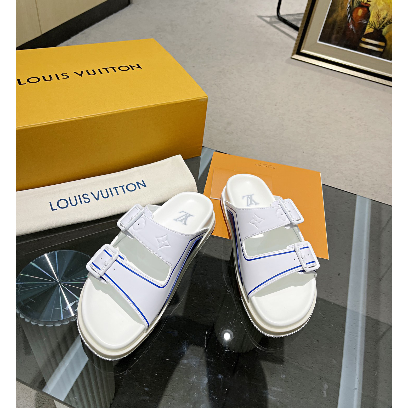 Louis Vuitton Men's Trainer Slippers - FashionPlug