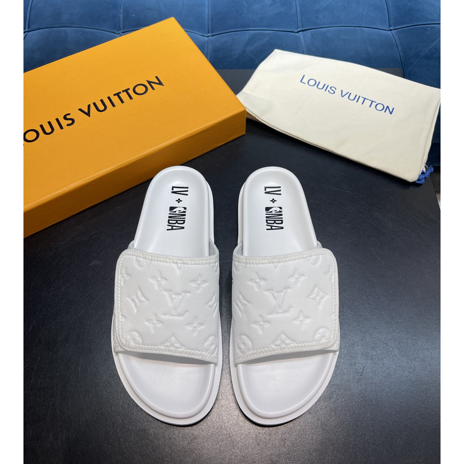 Louis Vuitton x NBA Monogram Slipper - FashionPlug