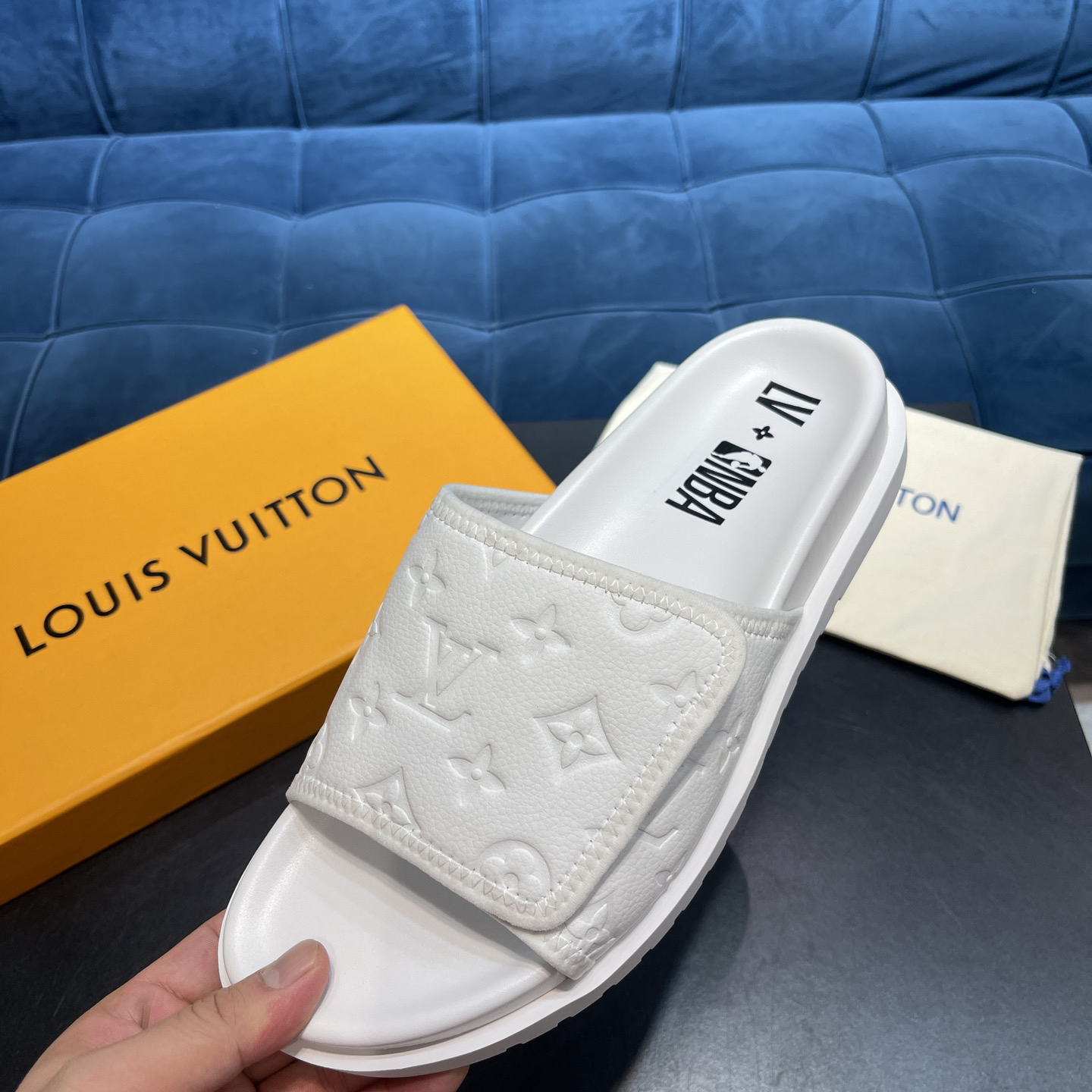 Louis Vuitton x NBA Monogram Slipper - FashionPlug
