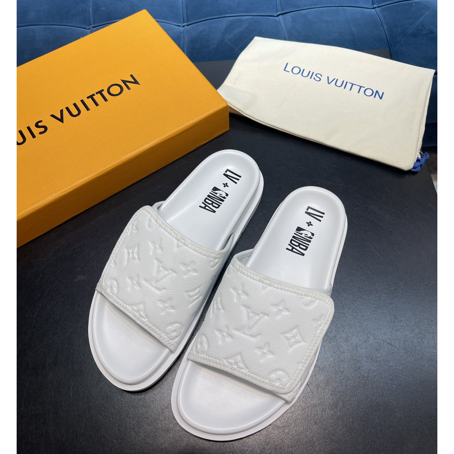 Louis Vuitton x NBA Monogram Slipper - FashionPlug