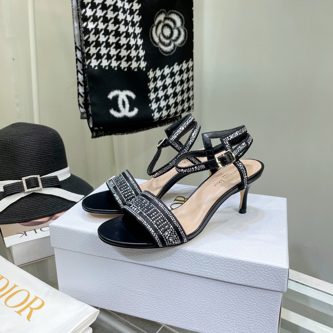 Dior Logo High Heeled Sandals(6.5CM) - FashionPlug