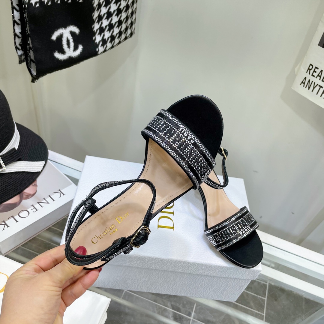 Dior Logo High Heeled Sandals(6.5CM) - FashionPlug