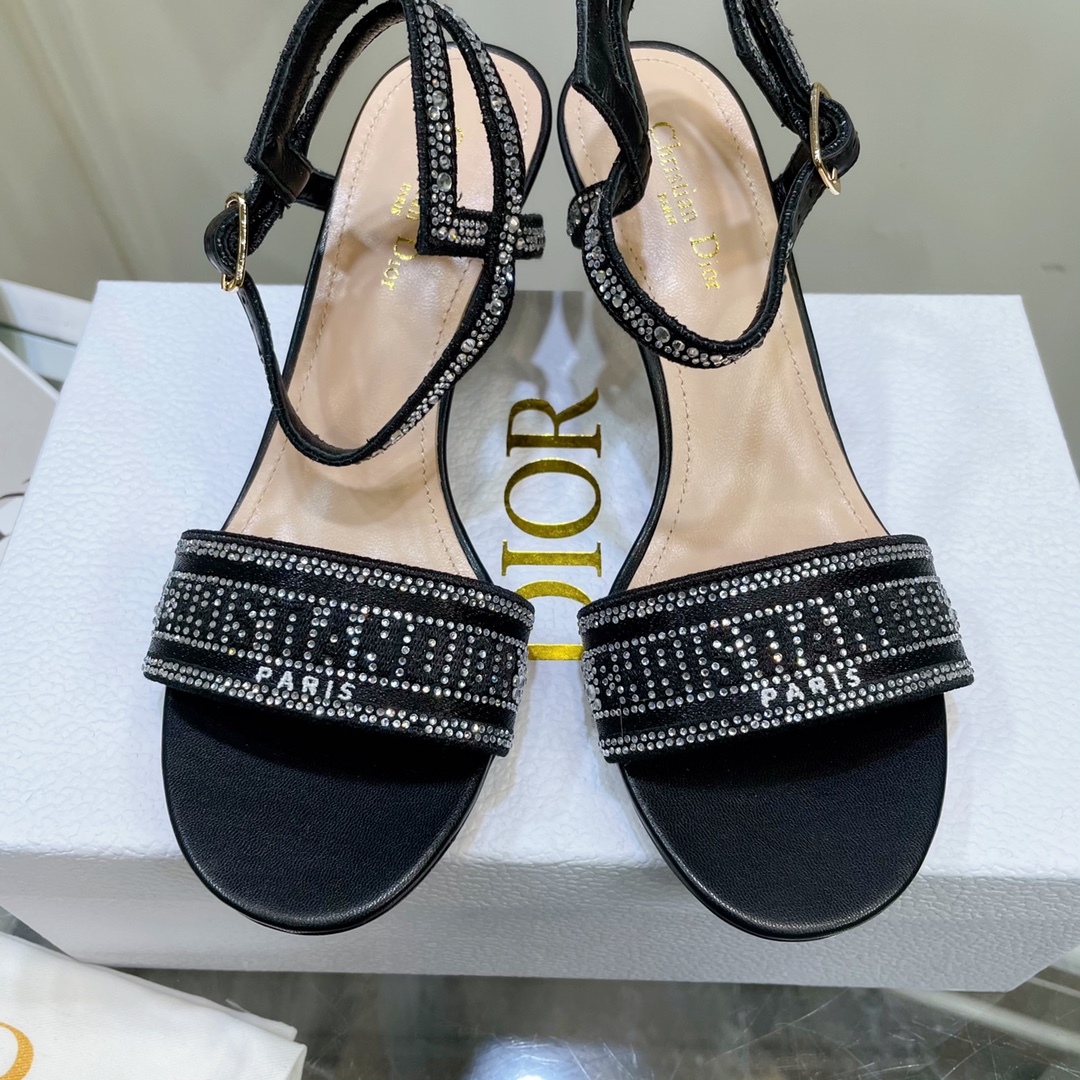 Dior Logo High Heeled Sandals(6.5CM) - FashionPlug