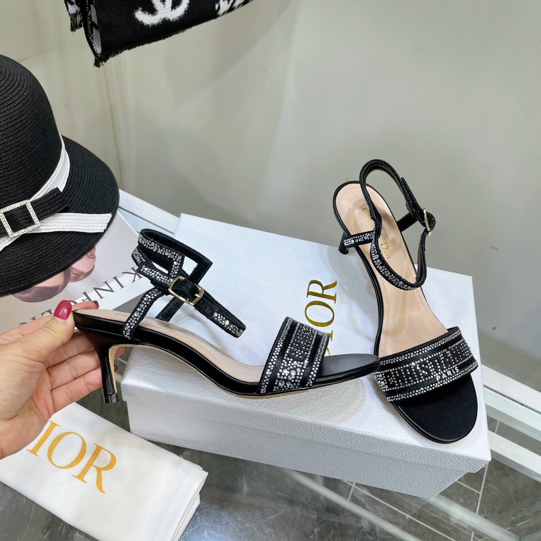 Dior Logo High Heeled Sandals(6.5CM) - FashionPlug