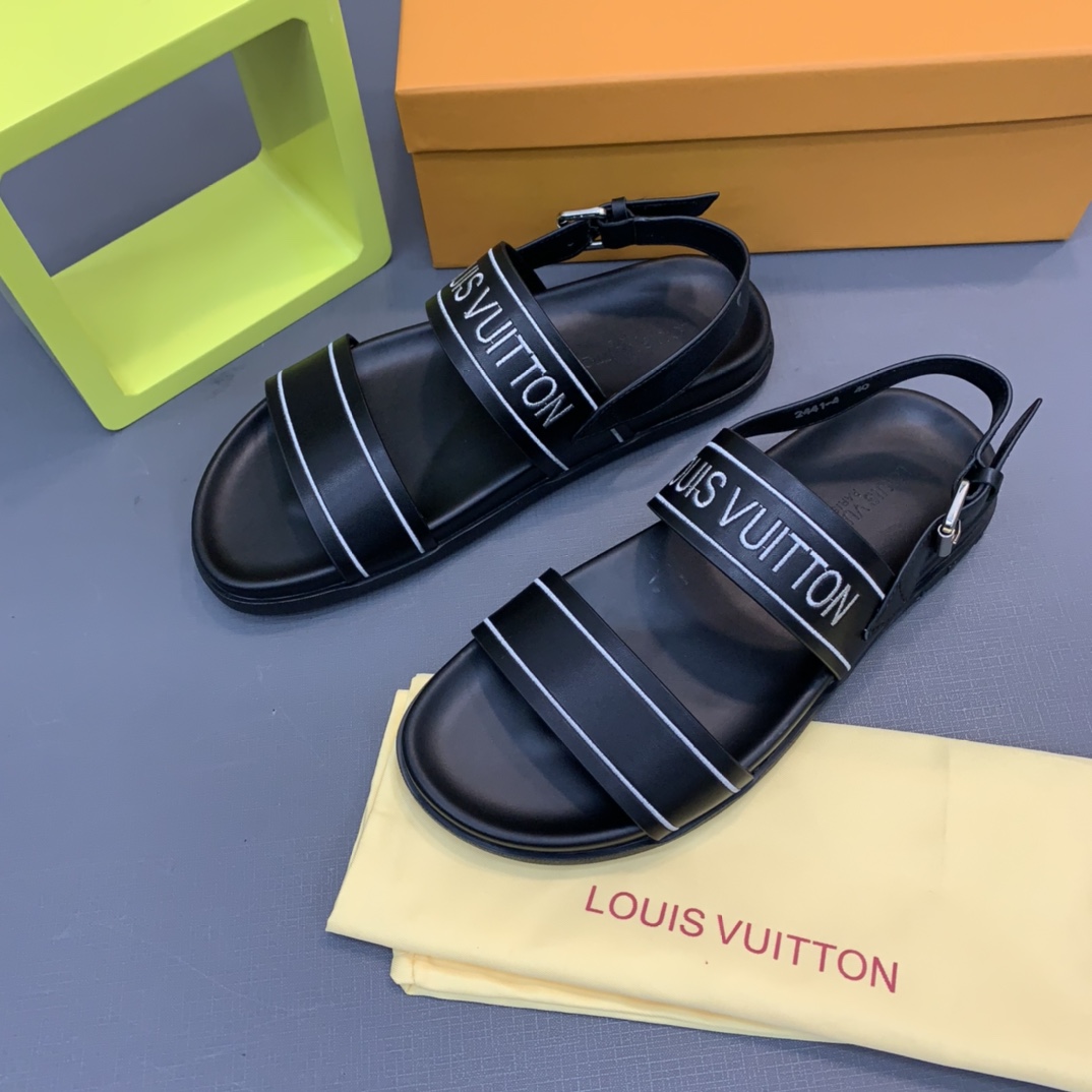 Louis Vuitton Logo Sandals - FashionPlug