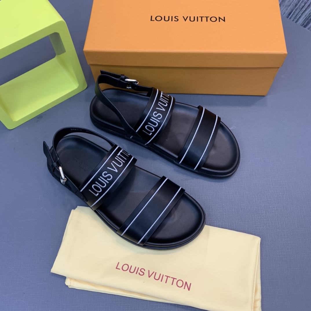 Louis Vuitton Logo Sandals - FashionPlug