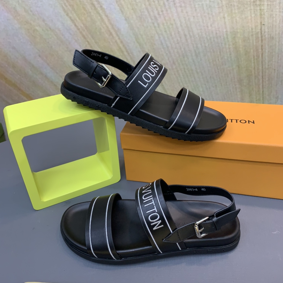 Louis Vuitton Logo Sandals - FashionPlug