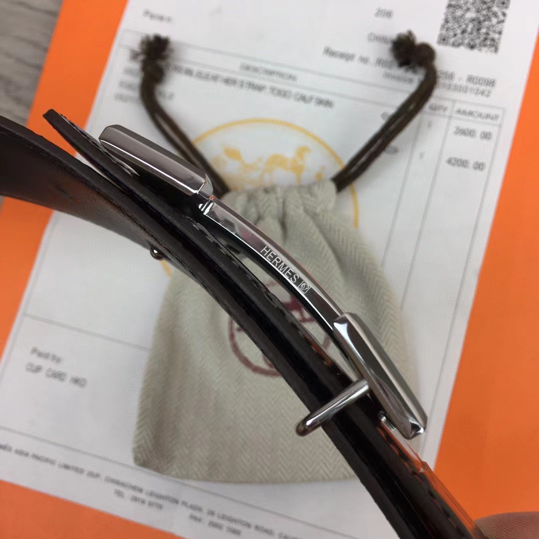 Hermes Black Leather Belt - FashionPlug