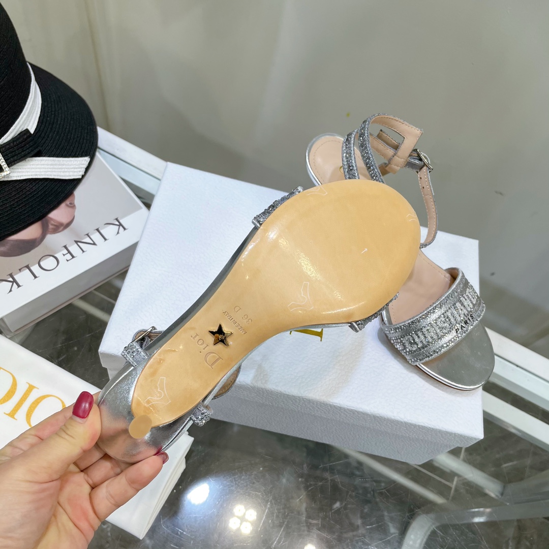 Dior Logo High Heeled Sandals(6.5CM) - FashionPlug