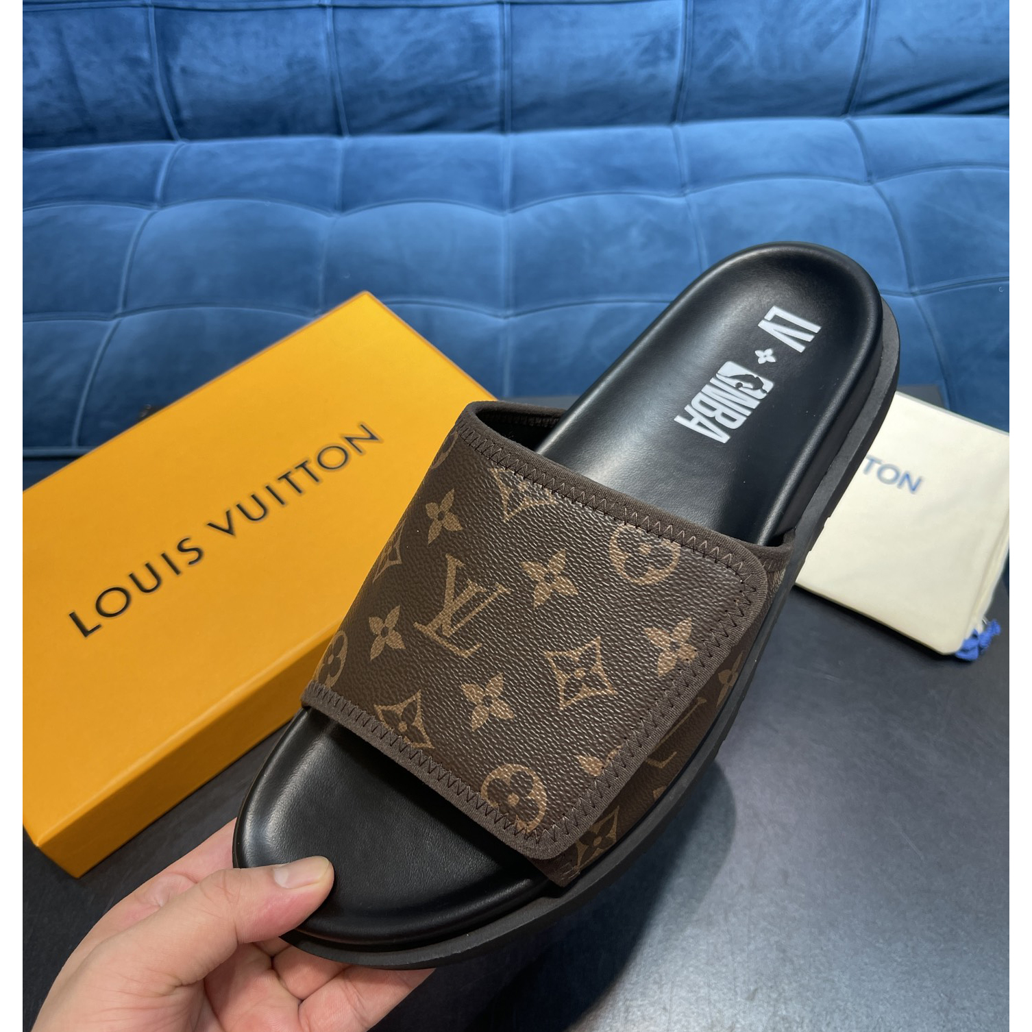 Louis Vuitton x NBA Monogram Slipper - FashionPlug