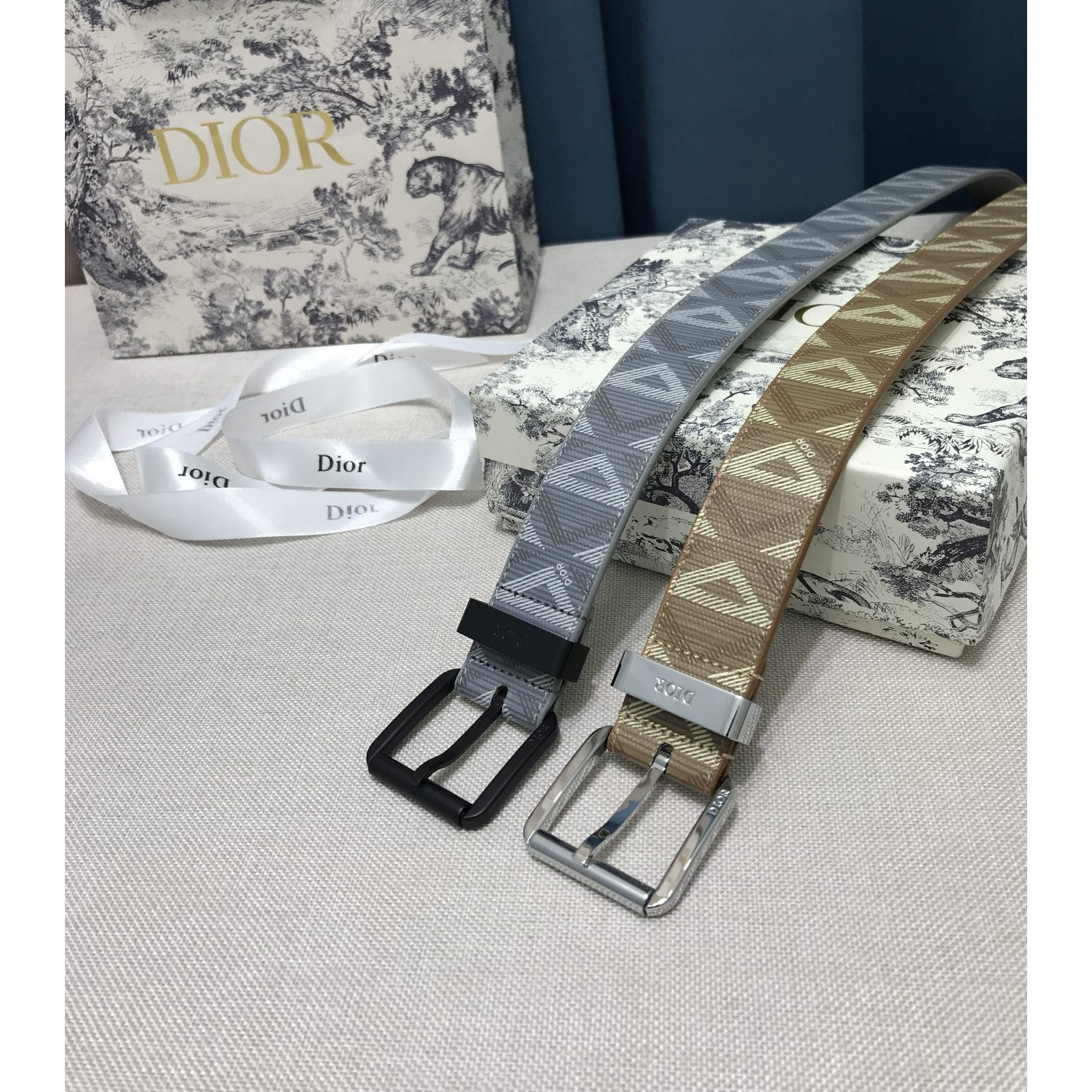 Dior CD Diamond Print  40mm Belt  - FashionPlug