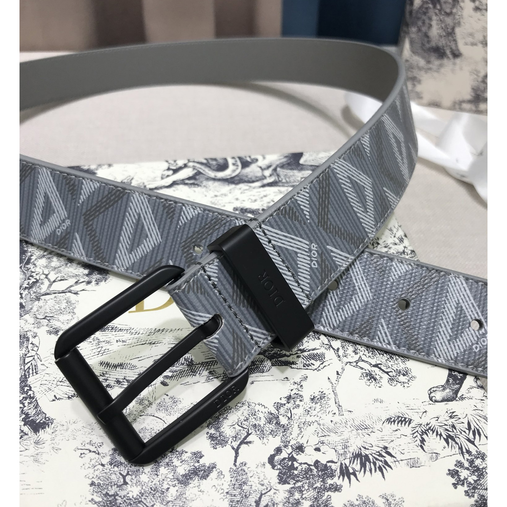 Dior CD Diamond Print  40mm Belt  - FashionPlug