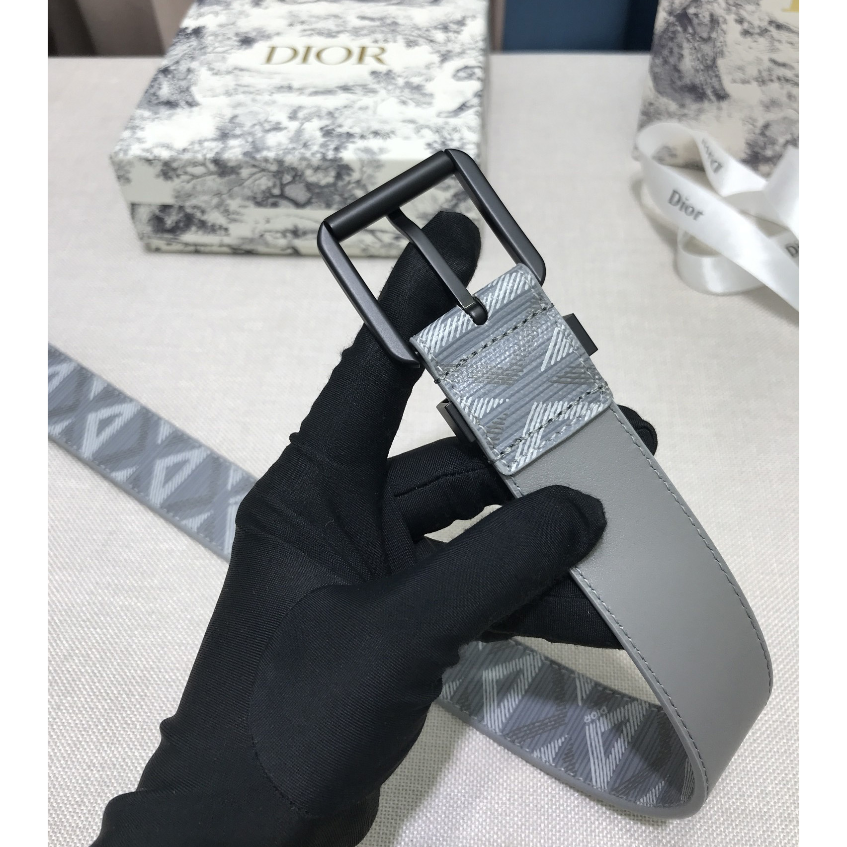 Dior CD Diamond Print  40mm Belt  - FashionPlug