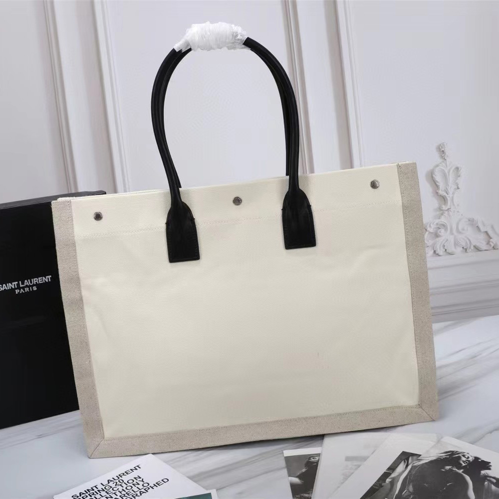 Saint Laurent Rive Gauche Canvas Tote(48-36-16cm) - FashionPlug