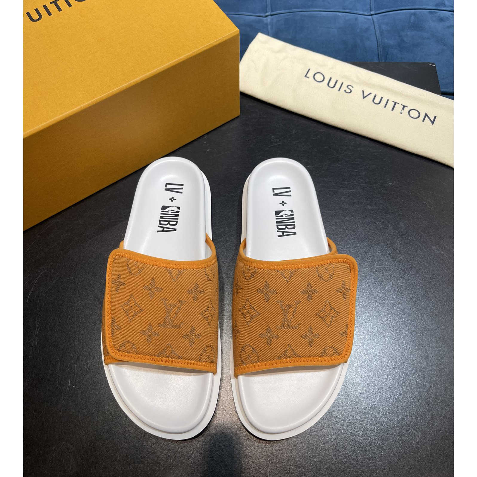 Louis Vuitton x NBA Monogram Slipper - FashionPlug