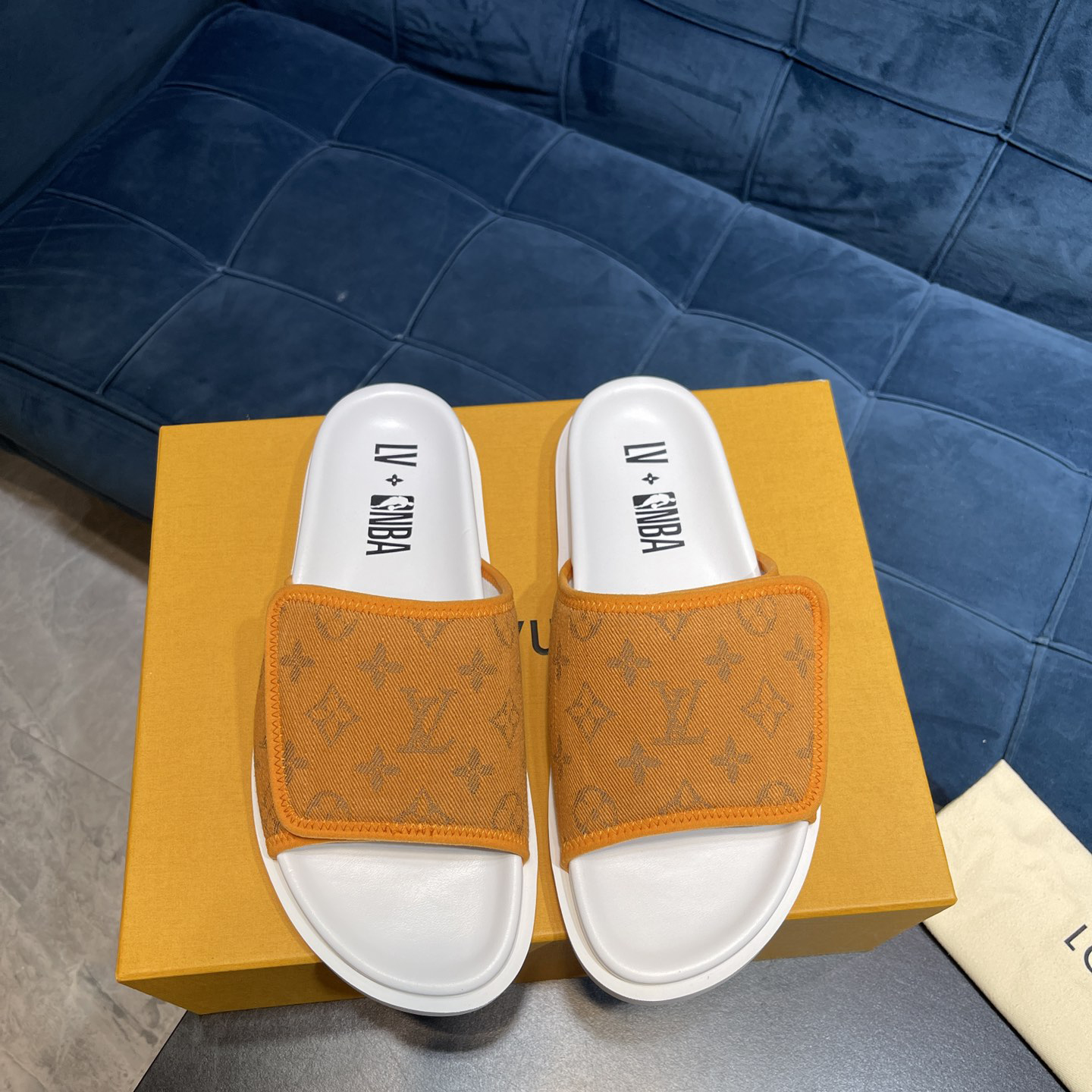 Louis Vuitton x NBA Monogram Slipper - FashionPlug
