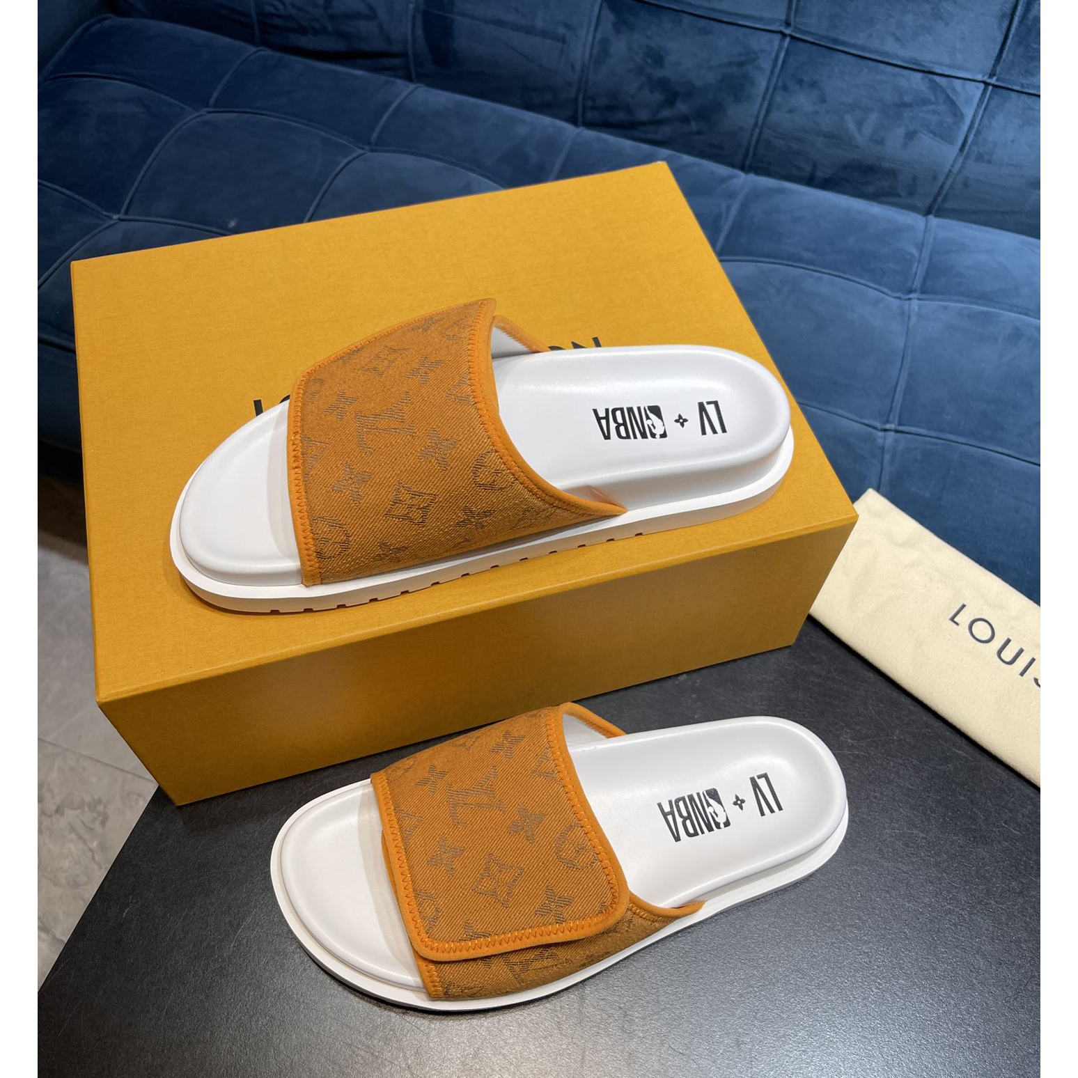 Louis Vuitton x NBA Monogram Slipper - FashionPlug