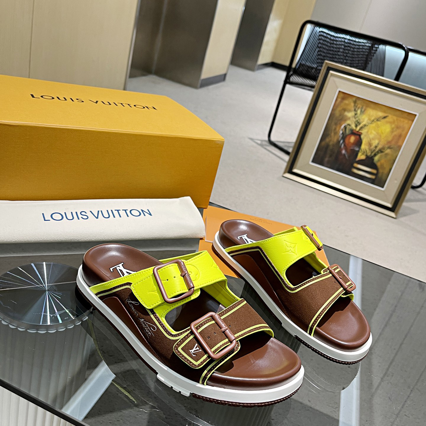 Louis Vuitton Men's Trainer Slippers - FashionPlug