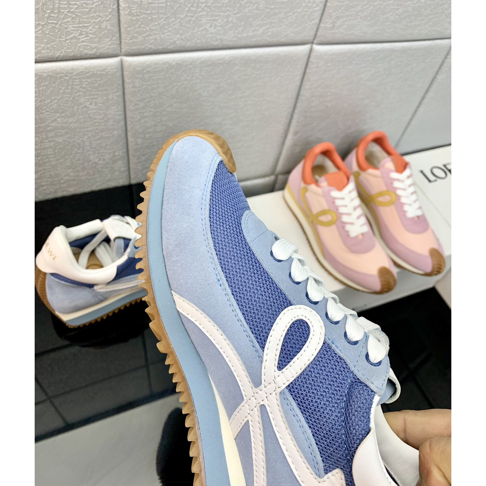 Loewe Flow Runner In Technical Mesh And Suede - FashionPlug