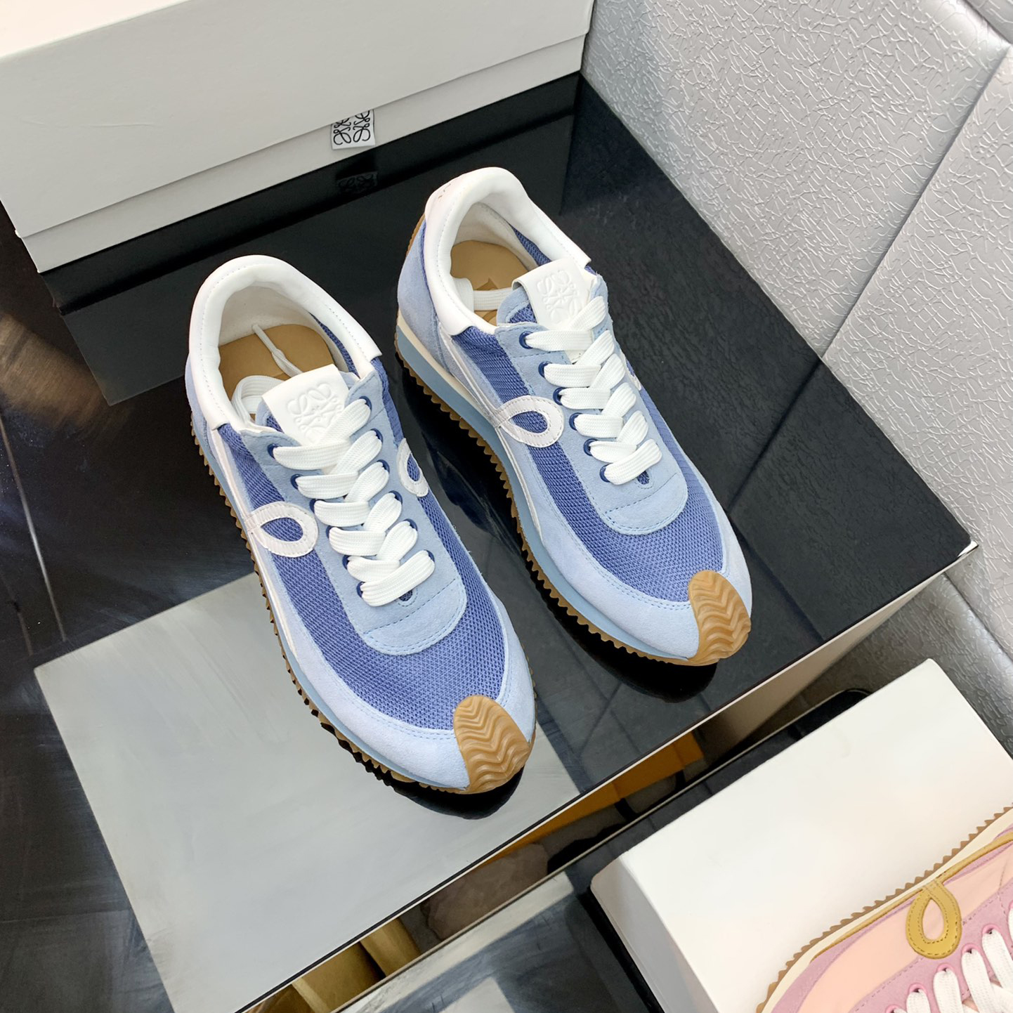 Loewe Flow Runner In Technical Mesh And Suede - FashionPlug