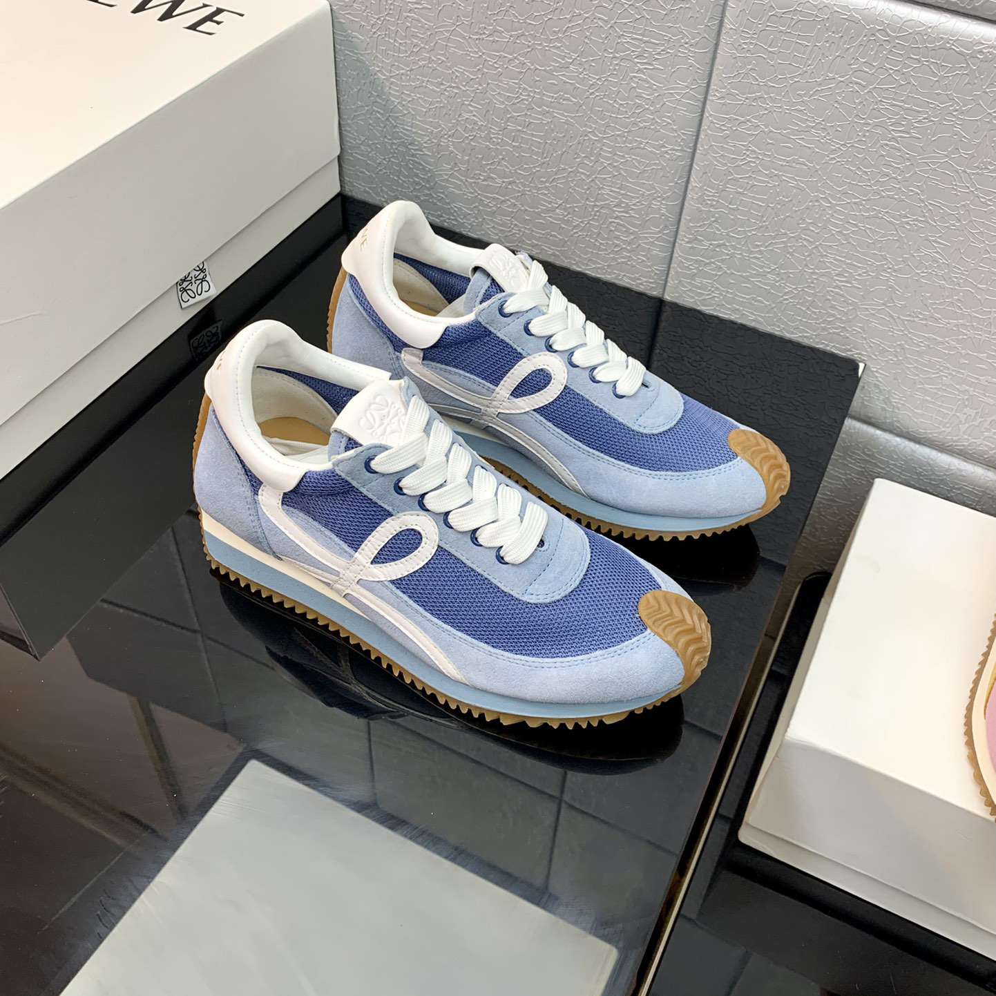 Loewe Flow Runner In Technical Mesh And Suede - FashionPlug