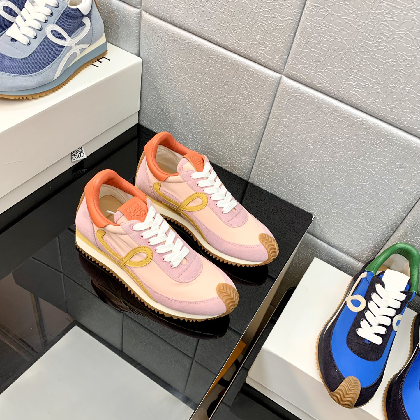 Loewe Flow Runner In Technical Mesh And Suede - FashionPlug